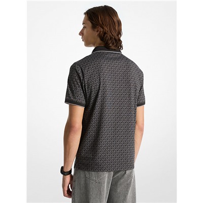Greenwich Signature Logo Print Cotton Polo Shirt