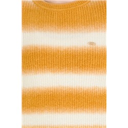 Kadın Safran Bisiklet Yaka Kazak