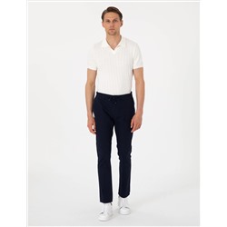 Ekru Slim Fit %100 Pamuk Polo Yaka Triko Tişört