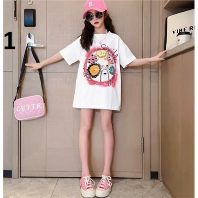 Хлопковые футболки для девочек (90-170) 10 Вариантов принтов