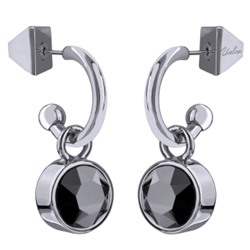 Серьги Теннис (кристаллы SW гематит 8мм; покрытие родий), Есть комплект