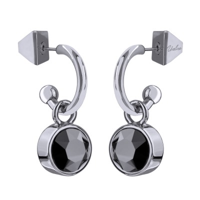 Серьги Теннис (кристаллы SW гематит 8мм; покрытие родий), Есть комплект