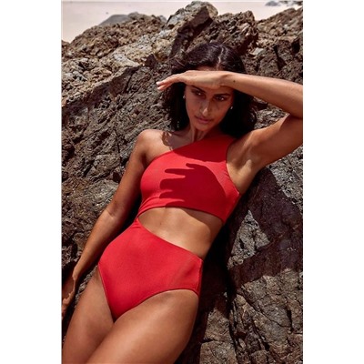 DEEP BEACH Kırmızı Tek Omuzlu Bütün Mayo Db20020m DB20020M