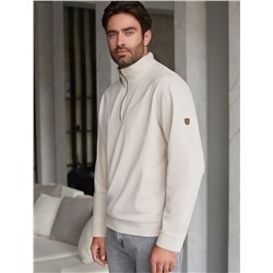 Свитшот с воротом стойкой на молнии из эластичного футера двухнитки