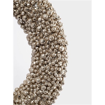 Венок декоративный, 25 см, полистирол, шампань, Celebration