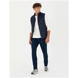 Lacivert Slim Fit Kapitone Şişme Yelek