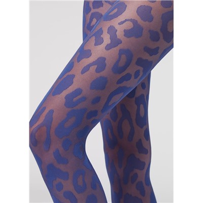 Transparente Strumpfhose 30 Denier mit Maxi-Animalmuster