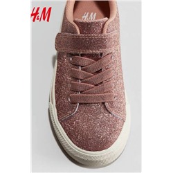 Блестящие кеды на липучке для девочек  H*M  оф сайт