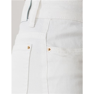 Укороченные джинсы из эластичного денима средней плотности