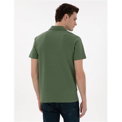Haki Slim Fit Polo Yaka Tişört