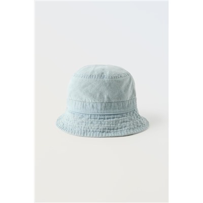 FADED DENIM BUCKET HAT