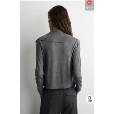 Женская имитация двухсекционного кардигана с воротником на пуговицах  КО*С