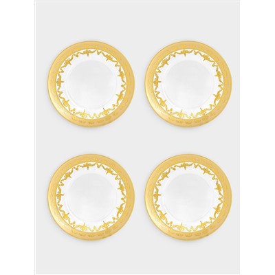 Тарелка закусочная, 20,5 см, 4 шт, стекло, золотистая, Versailles