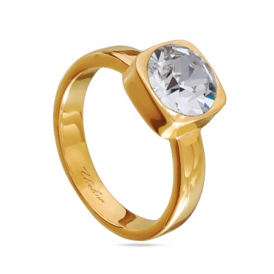 Кольцо Теннис (кристаллы SW белые 8мм; покрытие золото), Есть комплект