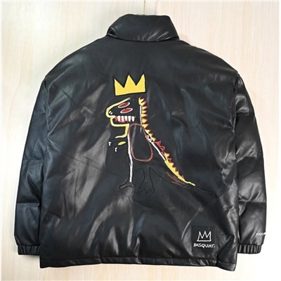 Мужская куртка  из искусственной кожи  с воротником-стойкой