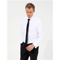 Beyaz Slim Fit Uzun Kollu Basic Gömlek