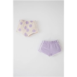 Defacto Kız Bebek Regular Fit Puantiye 2'li Şort W9080A222SM