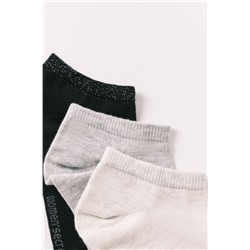 Pack 3 calcetines cortos grises lurex