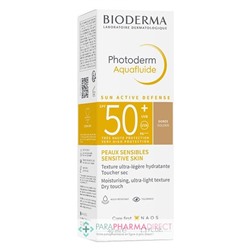 Bioderma Photoderm Aquafluide SPF50+ - Teinte Dorée - Peaux Sensibles 40ml