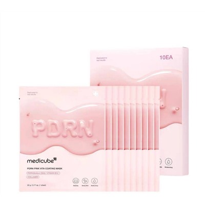 Гидрогелевые маски для лица Розовая Medicub*e с PDRN 4шт набор