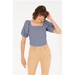 Kadın Lacivert Kısa Kollu Gömlek