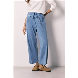 Pantalón Capri 100% algodón azul