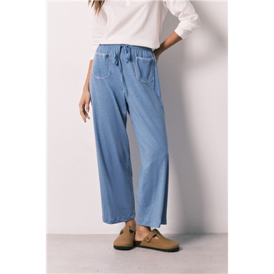 Pantalón Capri 100% algodón azul