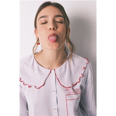 Pijama largo algodón cuello bobo