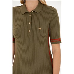 Kadın Haki Triko Elbise