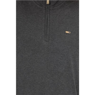 Kadın Antrasit  Melanj Dik Yaka Sweatshirt