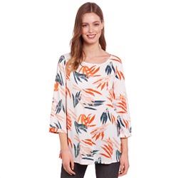 Damen Bluse mit Palmen-Print