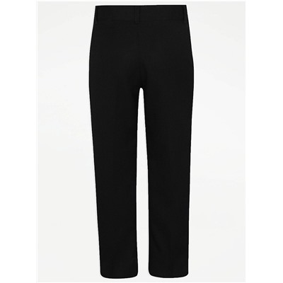 Boys Black Regular Leg School Trousers 5 Pack