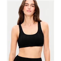 Ribbed Scoop-Neck Swim Top