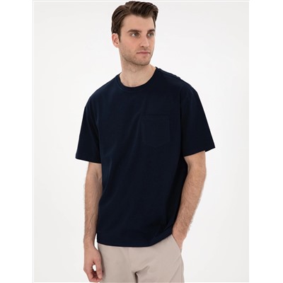 Lacivert Comfort Fit Basic Tişört