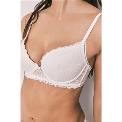 Sujetador push up encaje blanco GORGEOUS