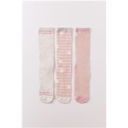 Pack 3 calcetines largos estampado flores