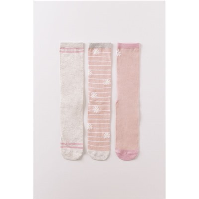 Pack 3 calcetines largos estampado flores