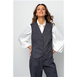 Костюм брючный вельветовый с жилеткой 399GRY