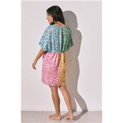 Túnica corta abierta estampado multicolor