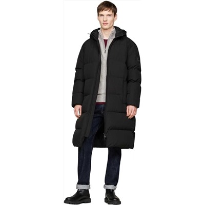 Мужской длинный пуховик с капюшоном ТОММИ ХИЛФИГЕ*Р