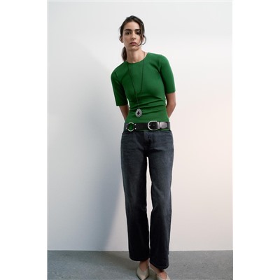 GATHERED INTERLOCK T-SHIRT