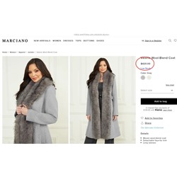 Пальто с поясом и отстегивающимся  воротником из искусственного меха ГЕС*С