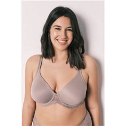 Sujetador reductor microfibra y encaje beige REAL