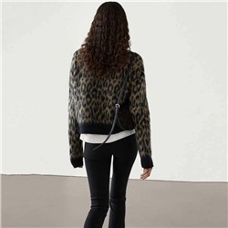 Massim*o Dutt*i шерстяной женский пуловер с леопардовым жаккардом, экспорт.