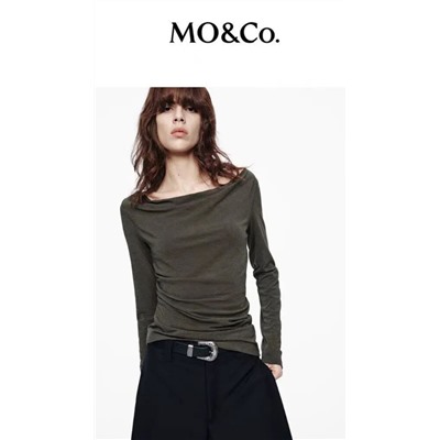 Женская асимметричная трикотажная футболка МО*КО