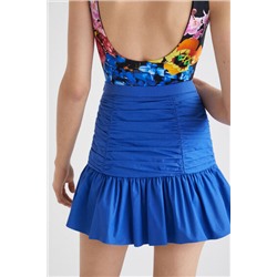 Minifalda drapeada volante