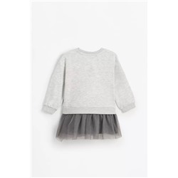 Vestido combinado felpa - tul