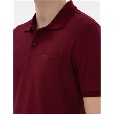 Bordo Regular Fit %100 Pamuk Polo Yaka Basic Tişört