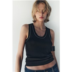 TOP PUNTO LISO VIVOS CONTRASTE