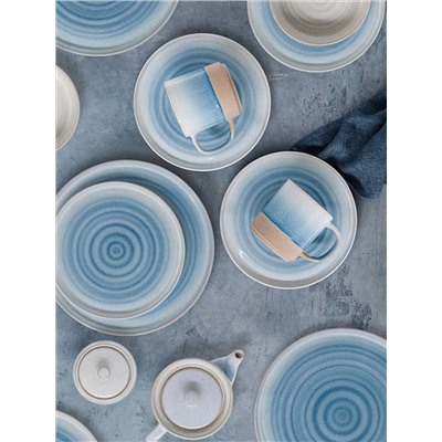 Сахарница, 9,5 см, 260 мл, керамика, бежево-голубая, в крапинку, Azurro